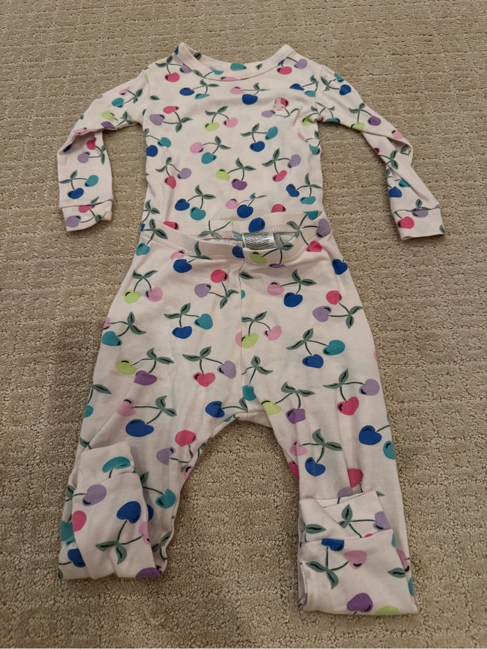 GAP kids Multicolor Cherry Print Long-Sleeve Pajama Set